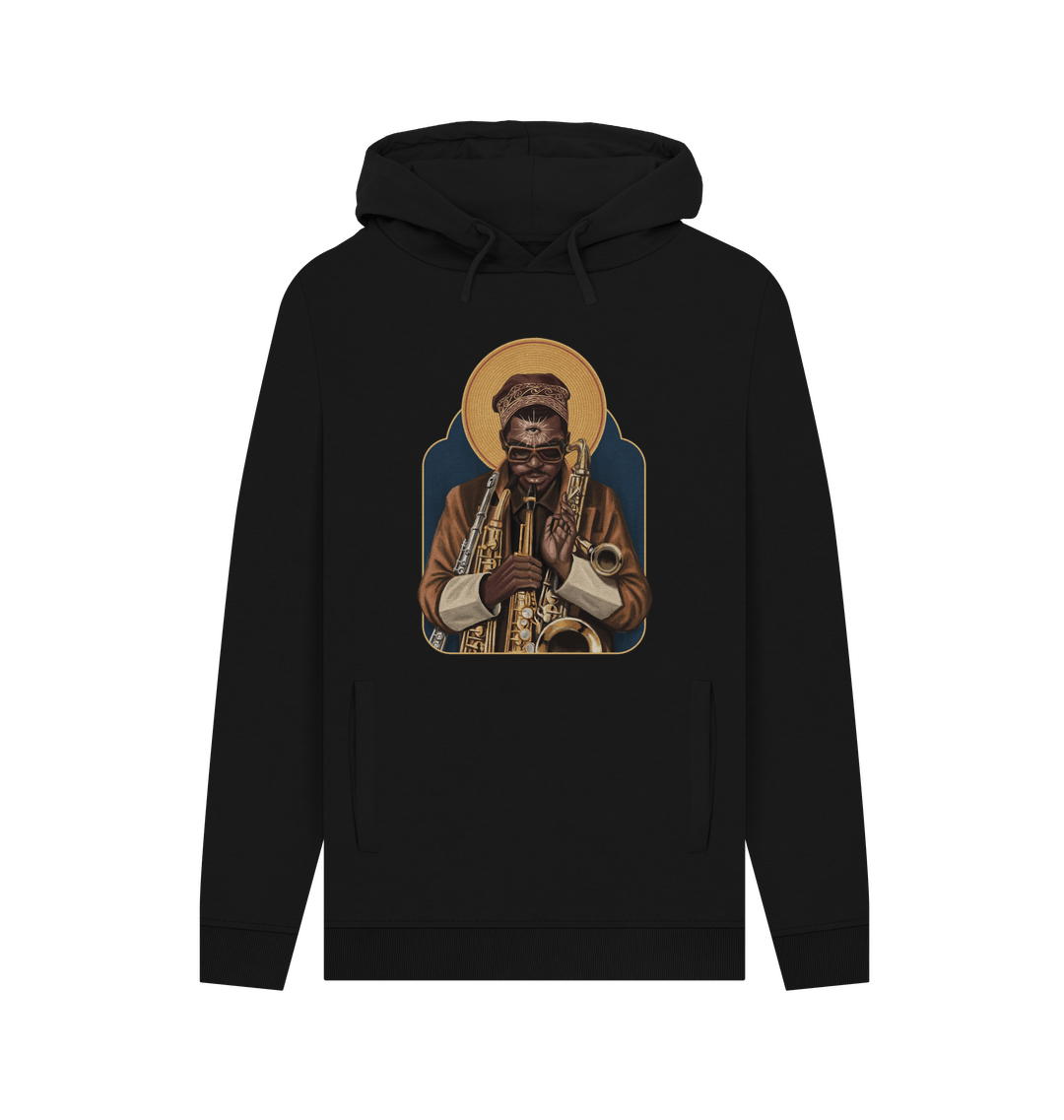 Black Printed Hoody Front