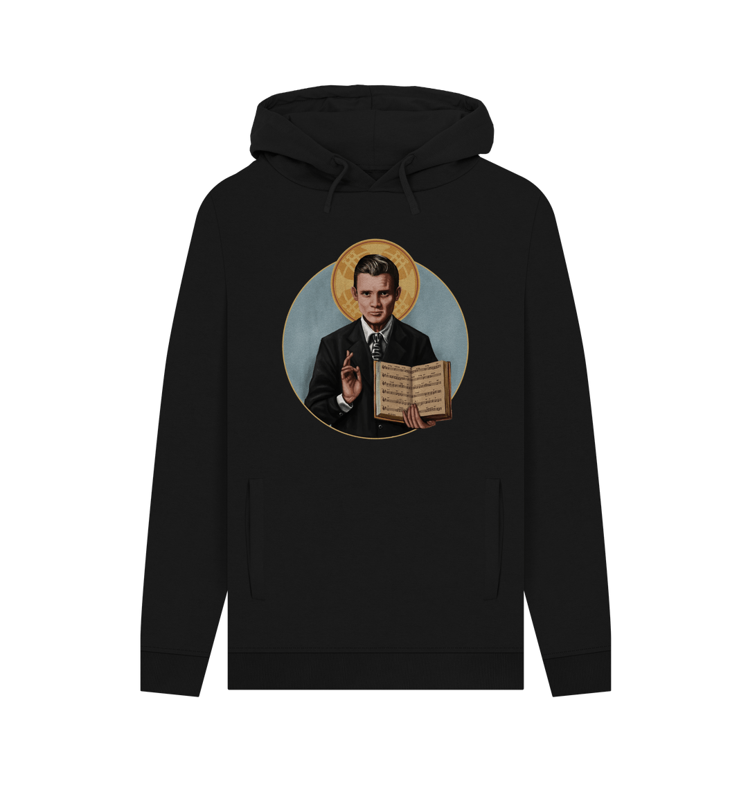 Black Printed Hoody Front