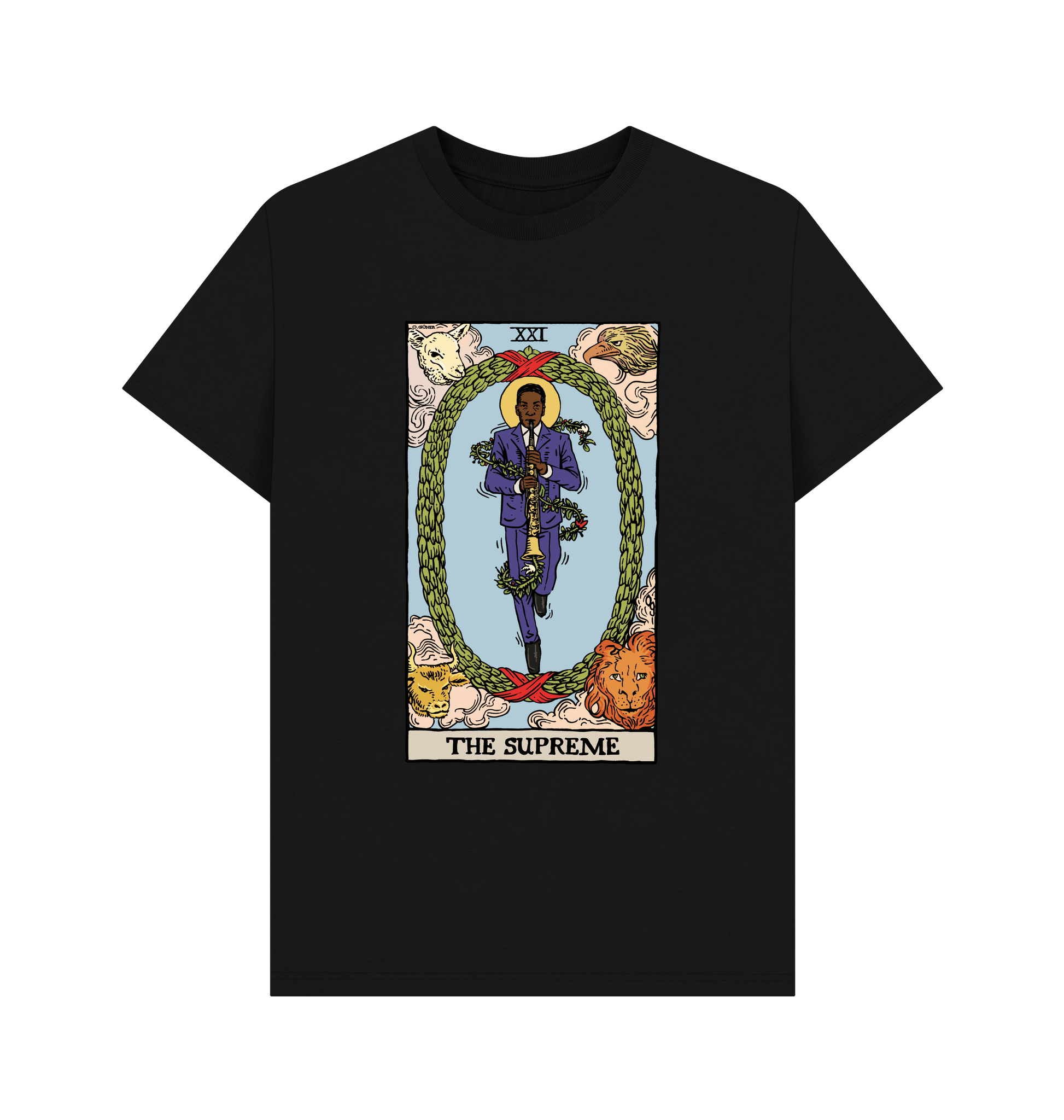 Black Printed T-shirt Front