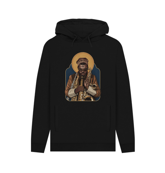 Black Printed Hoody Front