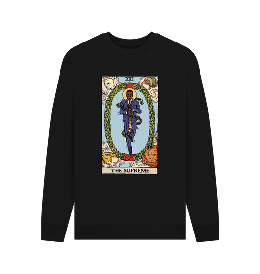 Black Printed Sweater Front