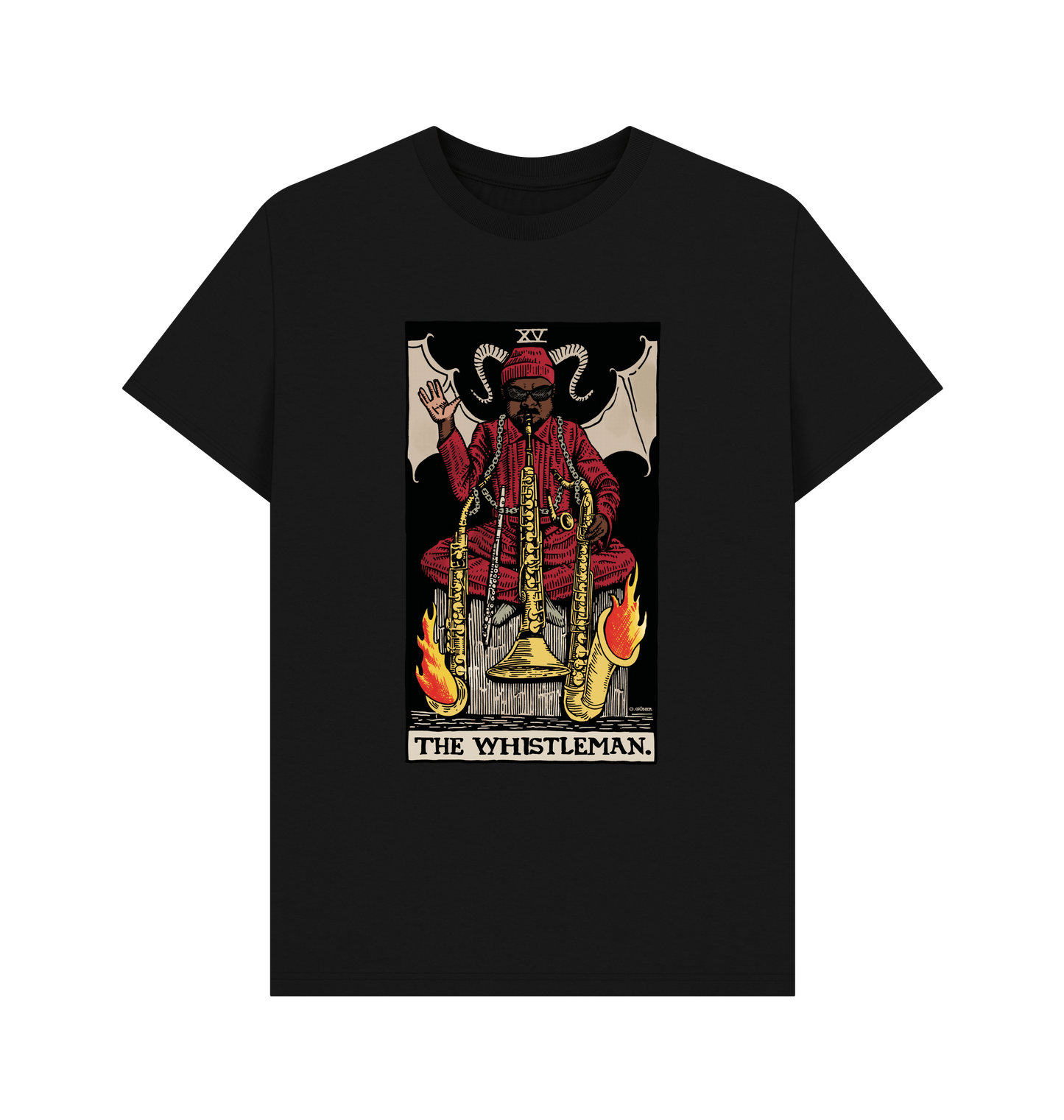 Black Printed T-shirt Front