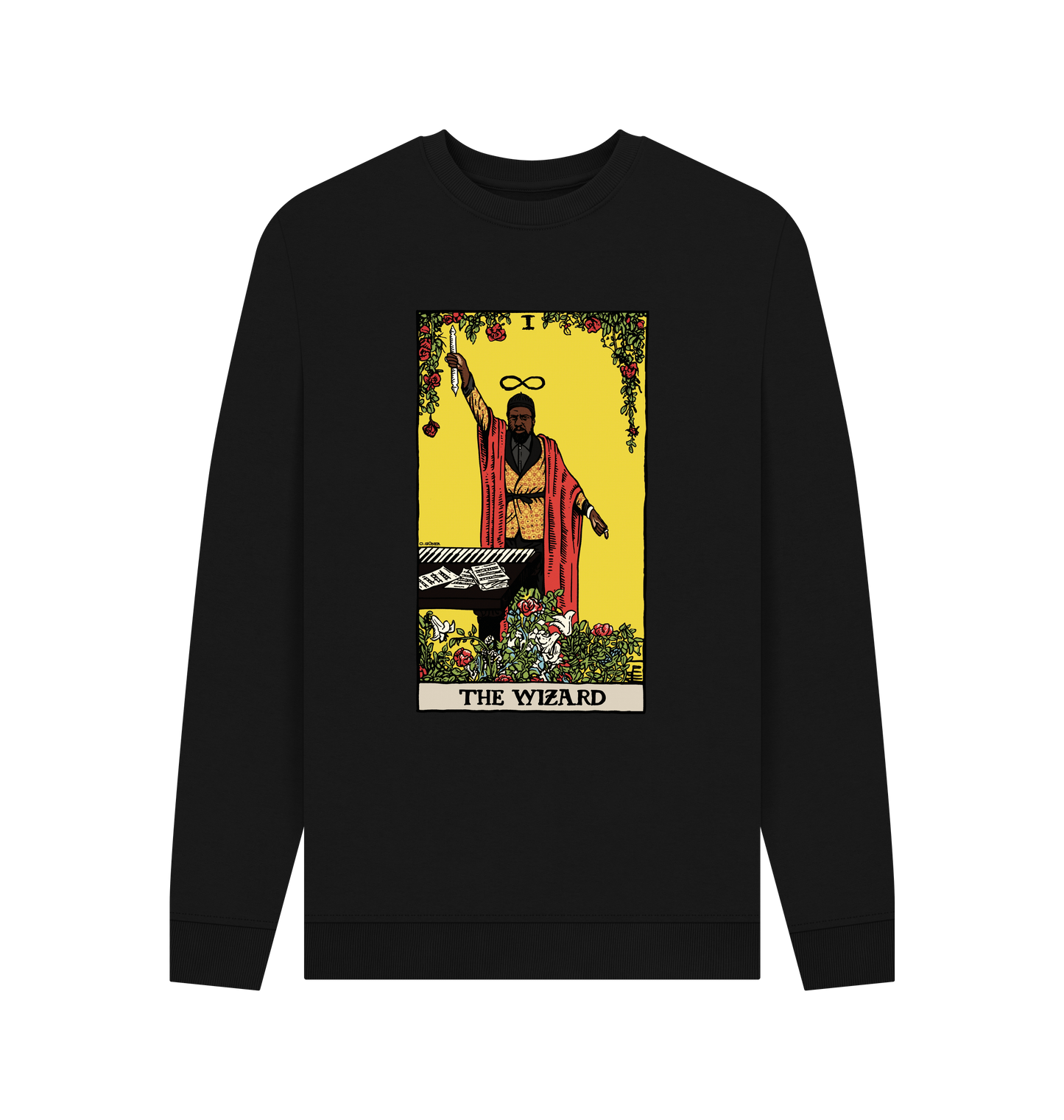 Black Printed Sweater Front