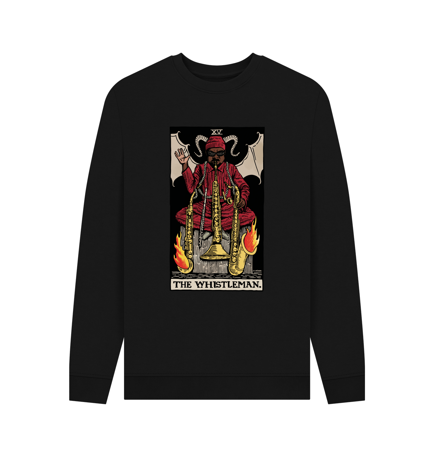 Black Printed Sweater Front