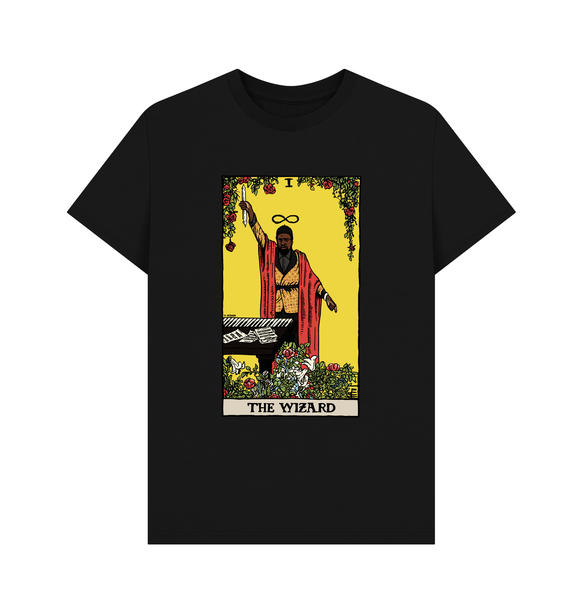 Black Printed T-shirt Front