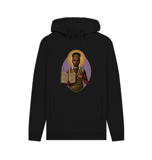 Black Printed Hoody Front